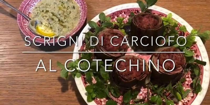 Cuciniamo insieme: scrigni di carciofo al cotechino