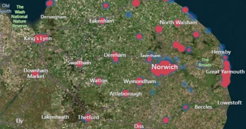 The Norwich streets with the most parking fines