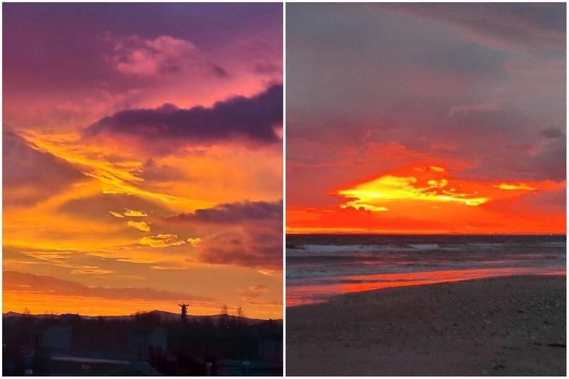 L’alba infuocata accende i cieli della riviera romagnola: le foto mozzafiato