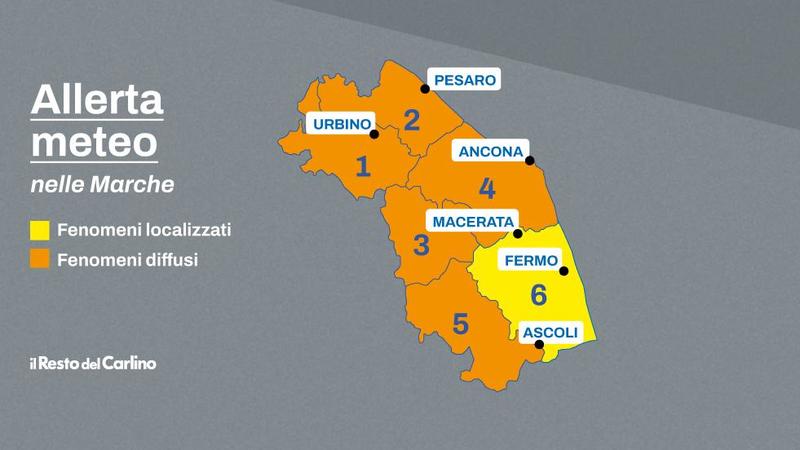 Il vento forte sferza le Marche: è allerta meteo arancione