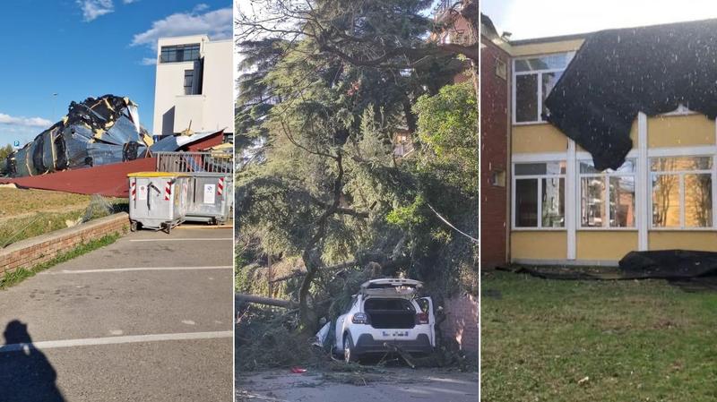 Vento fortissimo, paura e danni: scoperchiate piscina, palestra e scuole medie