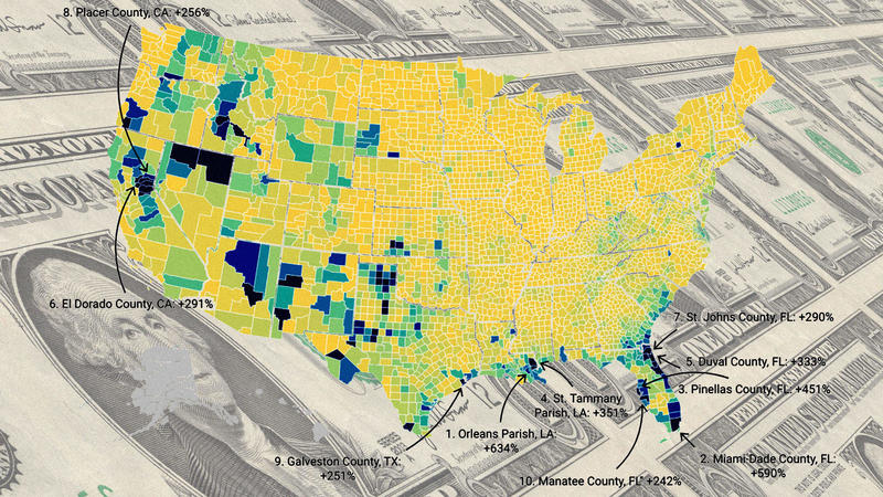 Housing market map: How much home insurance is expected to rise by 2055