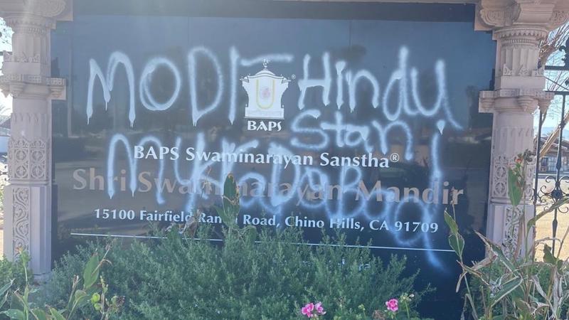 India condemns vandalism at temple in California